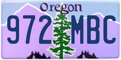 OR license plate 972MBC