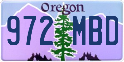 OR license plate 972MBD
