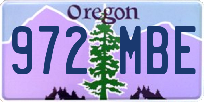 OR license plate 972MBE