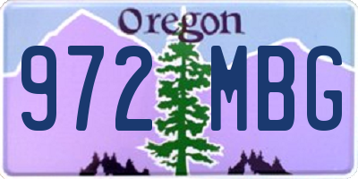 OR license plate 972MBG