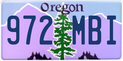OR license plate 972MBI