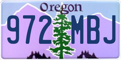 OR license plate 972MBJ