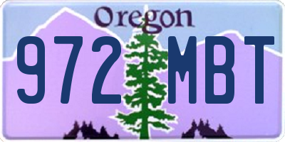 OR license plate 972MBT