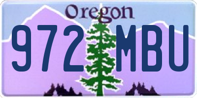 OR license plate 972MBU