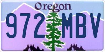 OR license plate 972MBV