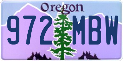 OR license plate 972MBW