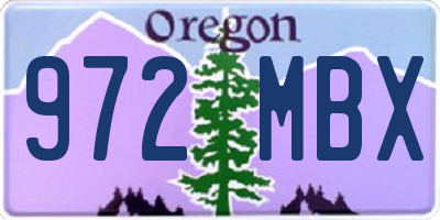 OR license plate 972MBX