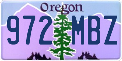 OR license plate 972MBZ