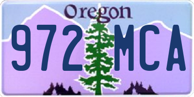 OR license plate 972MCA