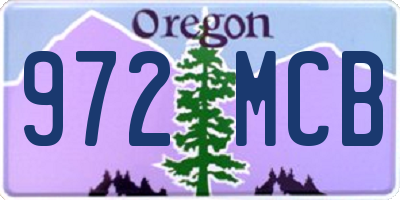 OR license plate 972MCB