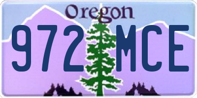 OR license plate 972MCE