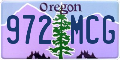 OR license plate 972MCG