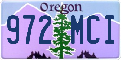 OR license plate 972MCI