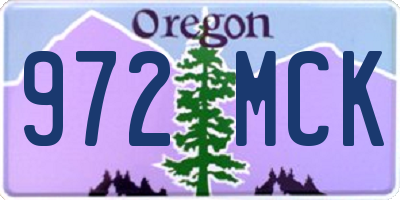 OR license plate 972MCK