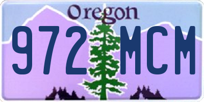 OR license plate 972MCM