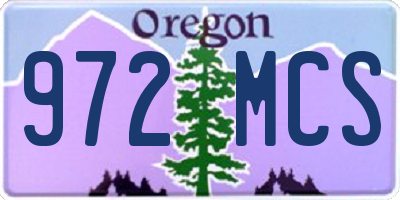 OR license plate 972MCS