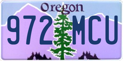 OR license plate 972MCU