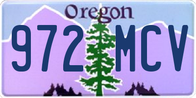OR license plate 972MCV