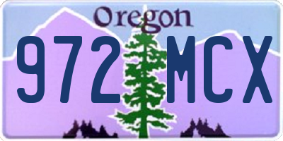 OR license plate 972MCX