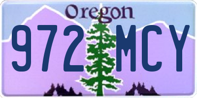 OR license plate 972MCY