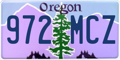 OR license plate 972MCZ