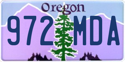 OR license plate 972MDA
