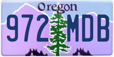 OR license plate 972MDB