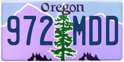 OR license plate 972MDD