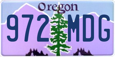 OR license plate 972MDG