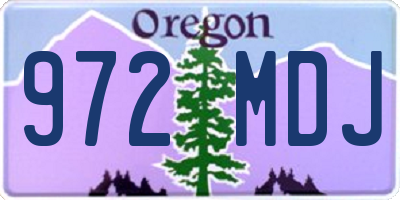 OR license plate 972MDJ