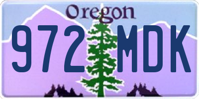 OR license plate 972MDK