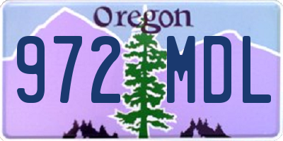 OR license plate 972MDL