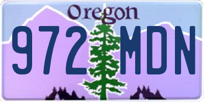 OR license plate 972MDN
