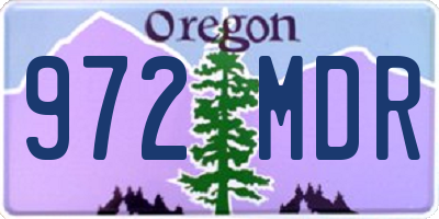 OR license plate 972MDR