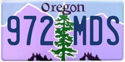 OR license plate 972MDS