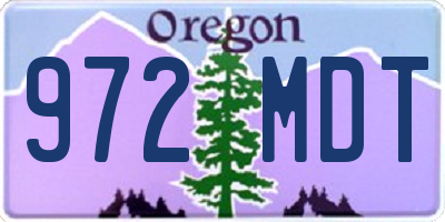 OR license plate 972MDT
