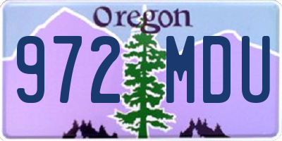 OR license plate 972MDU