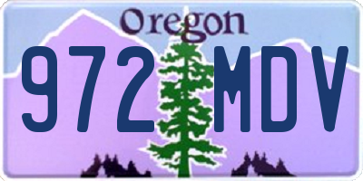 OR license plate 972MDV