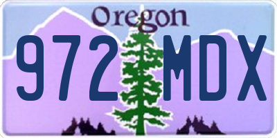 OR license plate 972MDX
