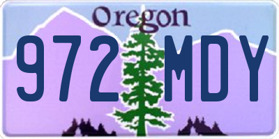 OR license plate 972MDY