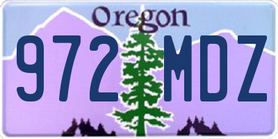 OR license plate 972MDZ
