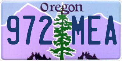 OR license plate 972MEA