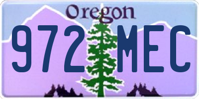 OR license plate 972MEC