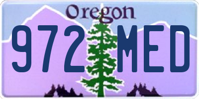 OR license plate 972MED