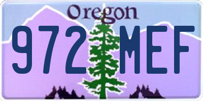 OR license plate 972MEF