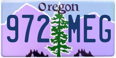 OR license plate 972MEG