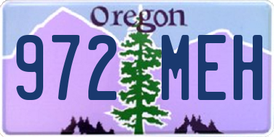 OR license plate 972MEH