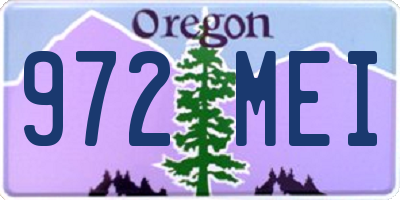 OR license plate 972MEI