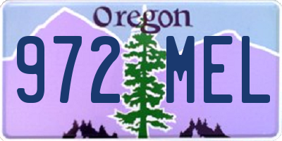 OR license plate 972MEL