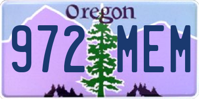 OR license plate 972MEM